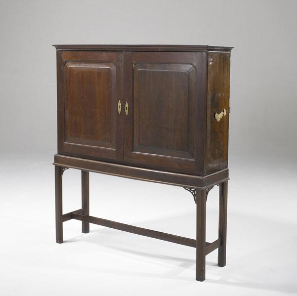 Appraisal: ENGLISH PORTABLE FILE Paneled wood on stand ca - x