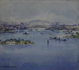 Appraisal: Cyril Leyshon-White - Sydney Harbour watercolour signed 'C LEYSHON-WHITE' lower