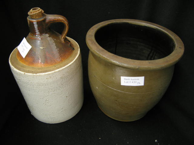 Appraisal: Pcs Stoneware Pottery crock jug