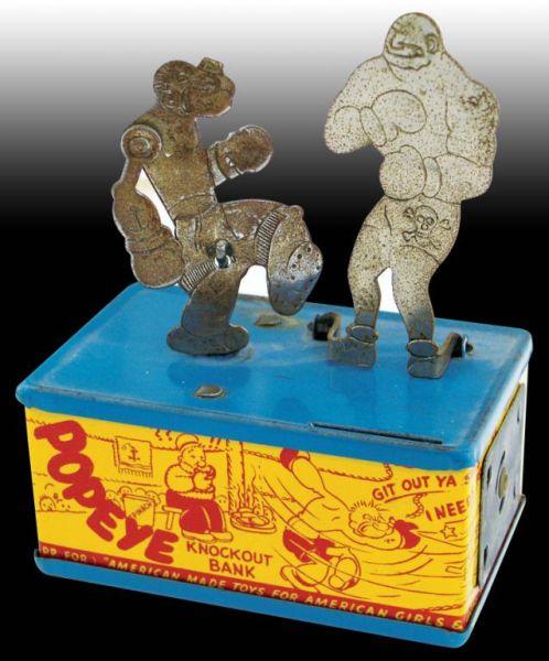 Appraisal: Popeye Knockout Mechanical Bank Description Tin Straits Corporation Detroit MI