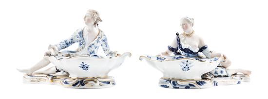 Appraisal: Sale Lot A Pair of Meissen Porcelain Figural Master Salts