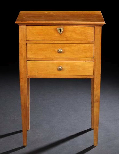 Appraisal: Provincial Fruitwood Commode mid- th century the rectangular top with