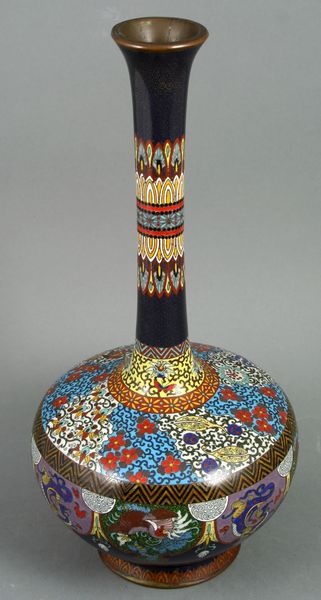 Appraisal: Late th Century Japanese Meiji period cloisonne vase h x