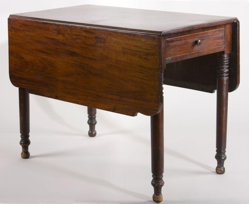 Appraisal: American Sheraton Drop Leaf Breakfast Table mahogany with white pine