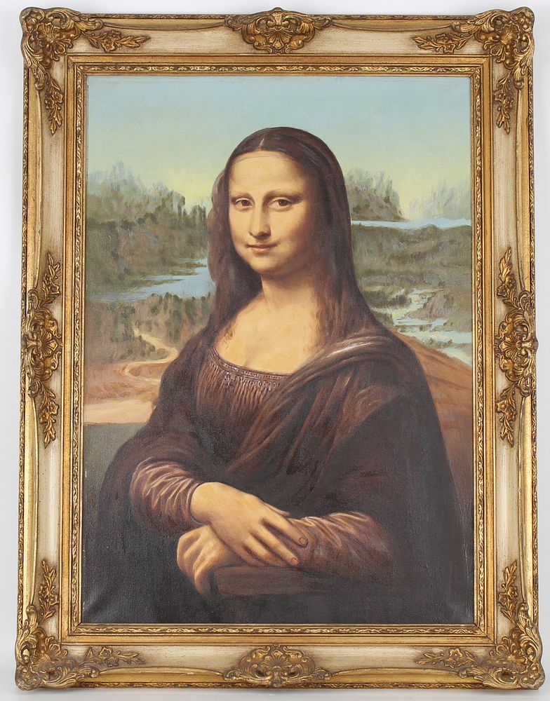 Appraisal: After Mona Lisa Decorative Oil Painting After Mona Lisa Decorative