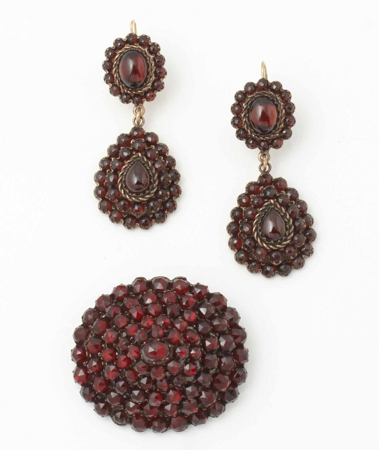 Appraisal: Property from a Boston Collector A collection of garnet jewelry