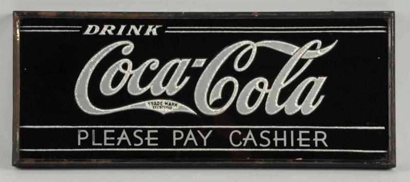 Appraisal: Rare Coca-Cola Brunhoff Reverse on Glass Sign s Complete with