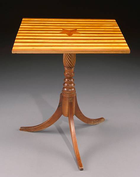 Appraisal: An American 'star inlaid' tea table th century height in