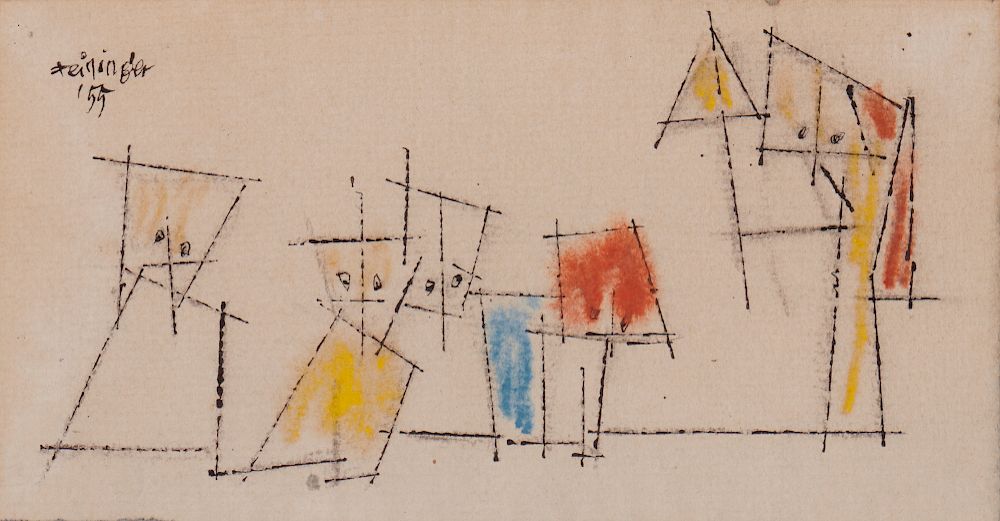 Appraisal: LYONEL FEININGER American German - Untitled Five Ghosties ink and