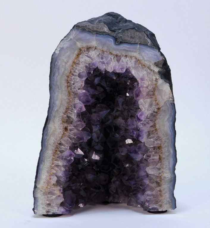 Appraisal: LG AMETHYST NATURAL FORMATION GEODE MINERAL ROCK Geode of naturally