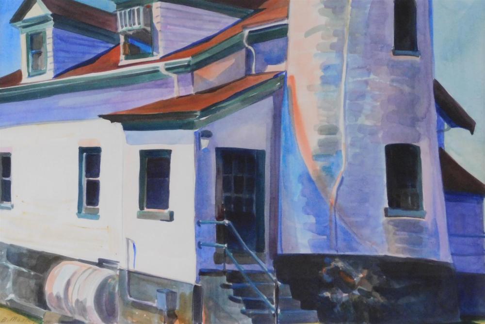 Appraisal: Barbara Mosley th st C Lighthouse watercolor on paper cropped