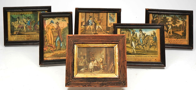 Appraisal: A SET OF FOUR HAND COLOURED LATE TH EARLY TH