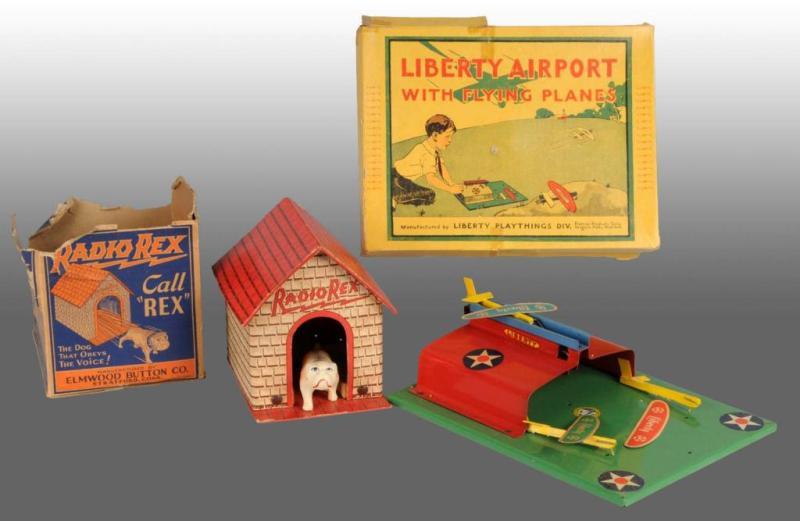 Appraisal: Lot of Liberty Airport Radio Rex Toys Description Liberty Airport