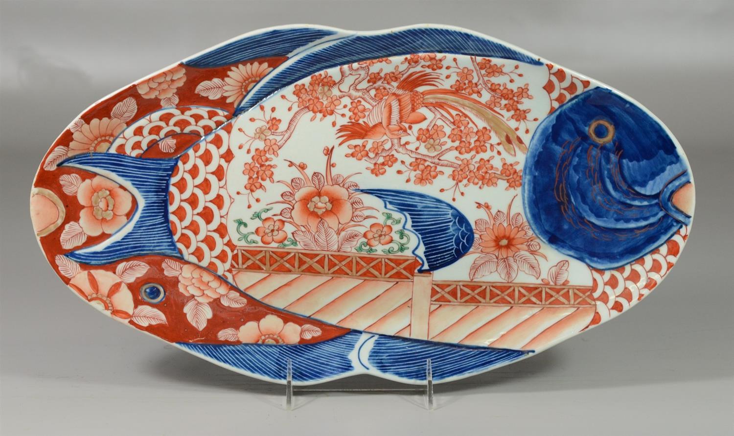 Appraisal: Japanese Imari Porcelain Fish Platter w