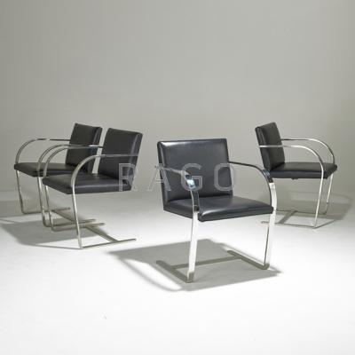 Appraisal: MIES VAN DER ROHE KNOLL Set of four Brno chairs