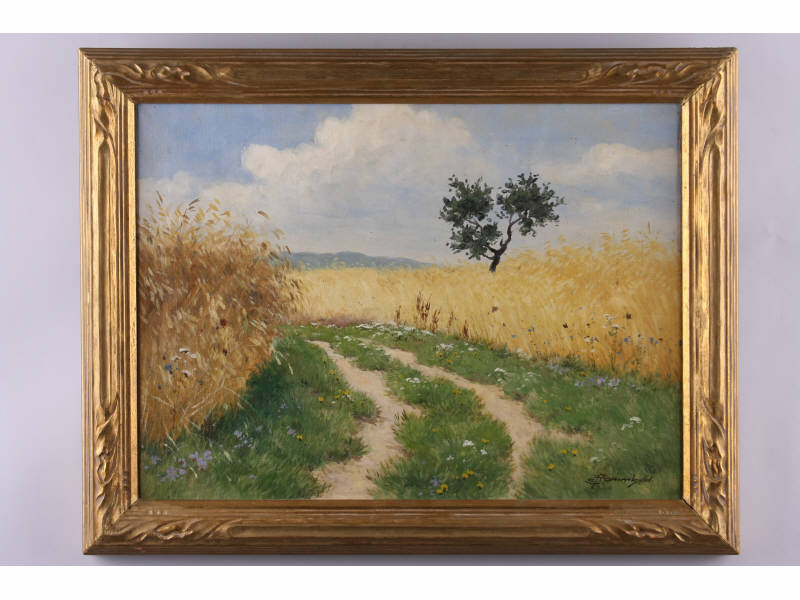 Appraisal: Ernst Frommhold German - Landscape oil on canvas signed lower