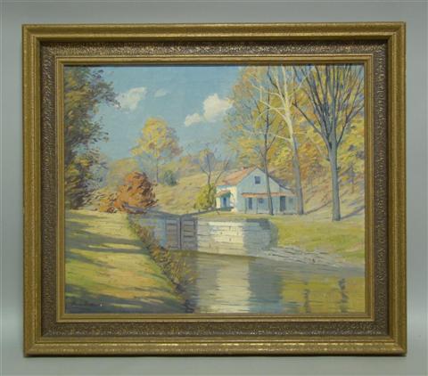 Appraisal: ABRAHAM JOHN SCHRAM AMERICAN - LOCK ON C O CANAL