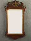 Appraisal: MIRROR - th C mahogany Chippendale wall mirror shaped crests