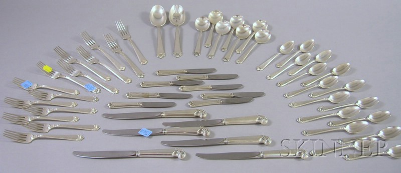 Appraisal: Approximately Fifty-three Piece Tuttle Sterling Silver Partial Flatware Service Lamerie