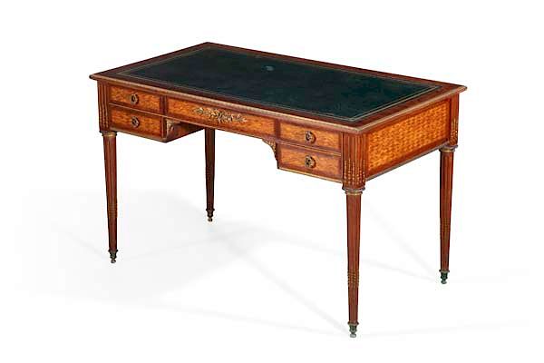 Appraisal: A Louis XVI style bureau plat Francois Linke A good