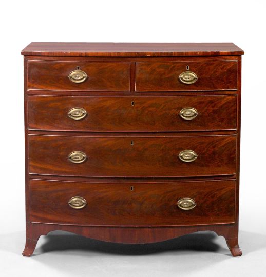 Appraisal: Regency Mahogany Bowfront Chest first quarter th century the bowed