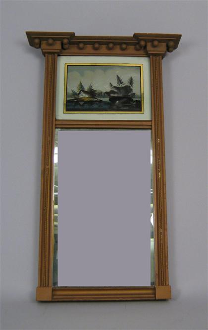 Appraisal: Mirror In gilt frame with reverse glass painting of house