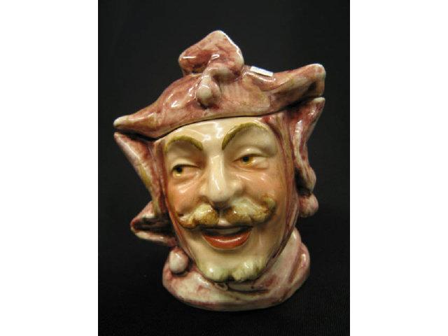 Appraisal: Victorian Figural Majolica Pottery Tobacco Jar devil excellent