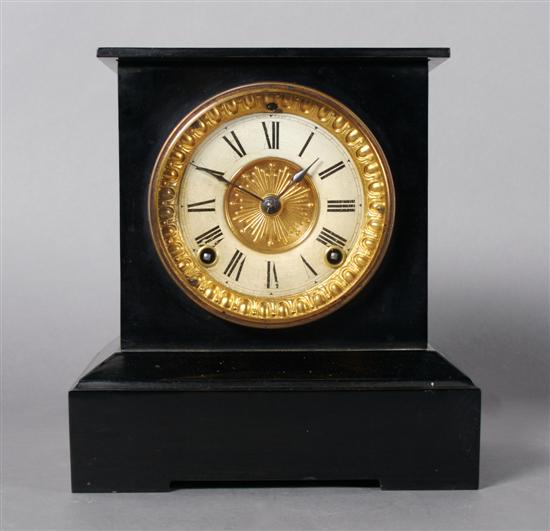 Appraisal: An Ansonia Clock in Iron Case Height x width x