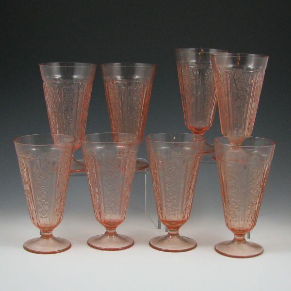 Appraisal: Eight Sharon Cabbage Rose by Federal Depression glass oz footed