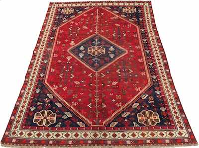 Appraisal: A Qashghai Shiraz Rug Apprx '- x '- Low wool