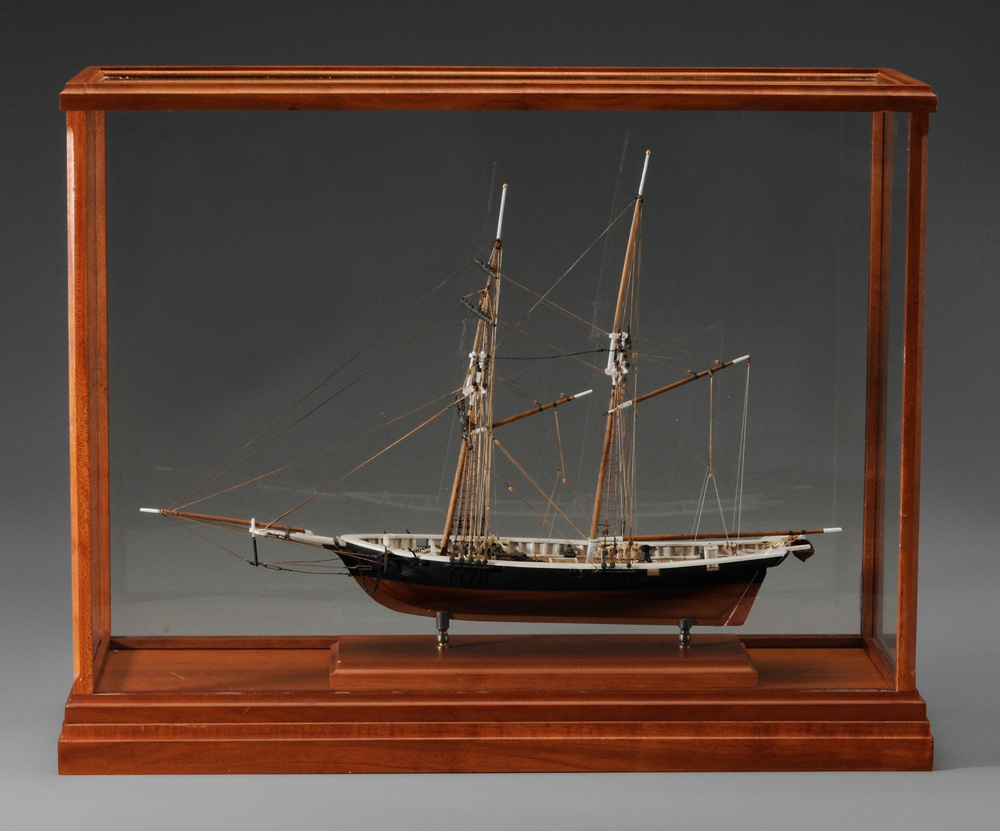 Appraisal: Fine Hand-Crafted Ship Model th century two-masted sailing v