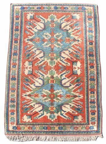 Appraisal: Hand-tied Turkish Milas rug approx ' l ' w Provenance