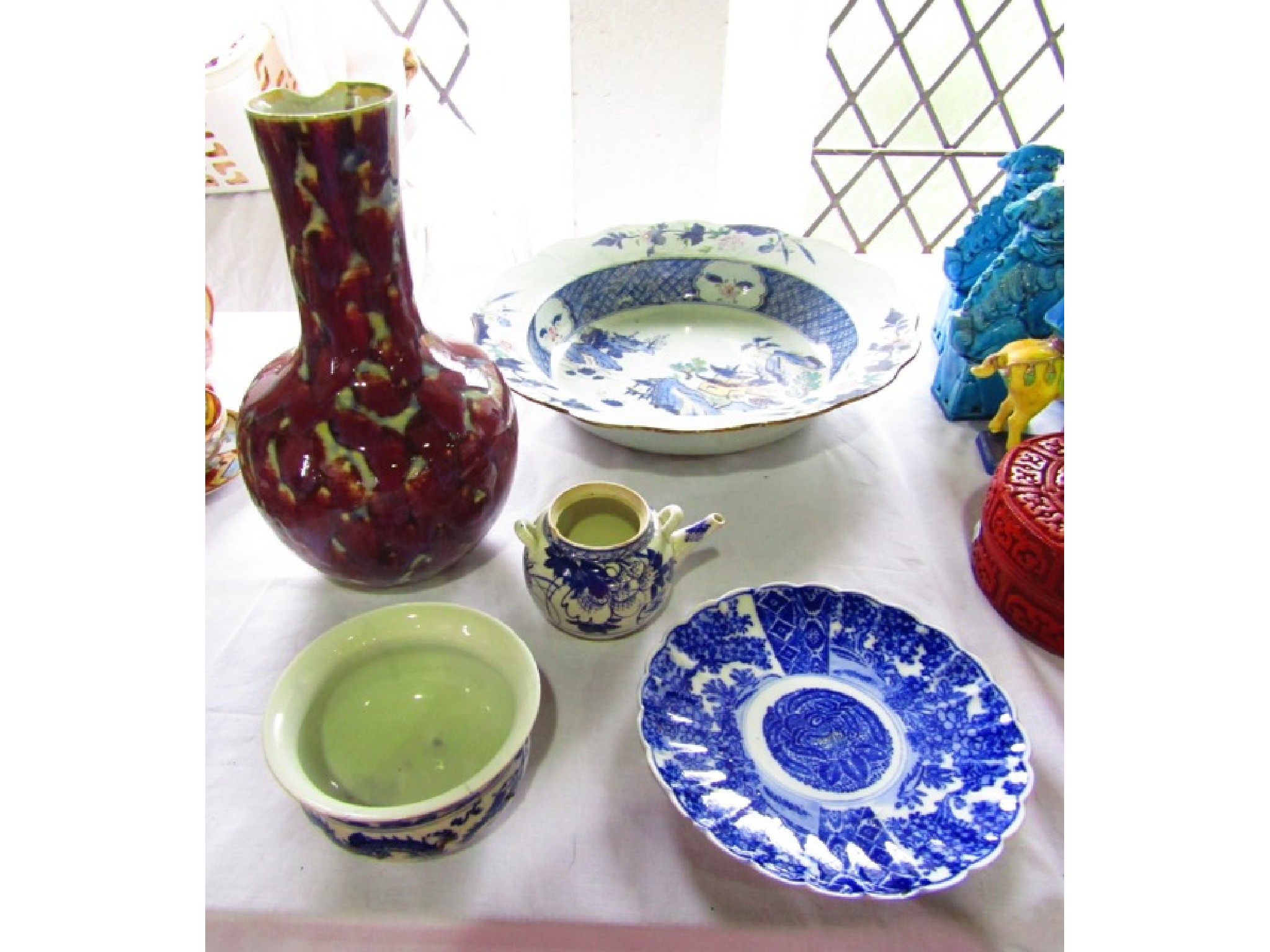 Appraisal: A collection of oriental ceramics comprising an open dish with