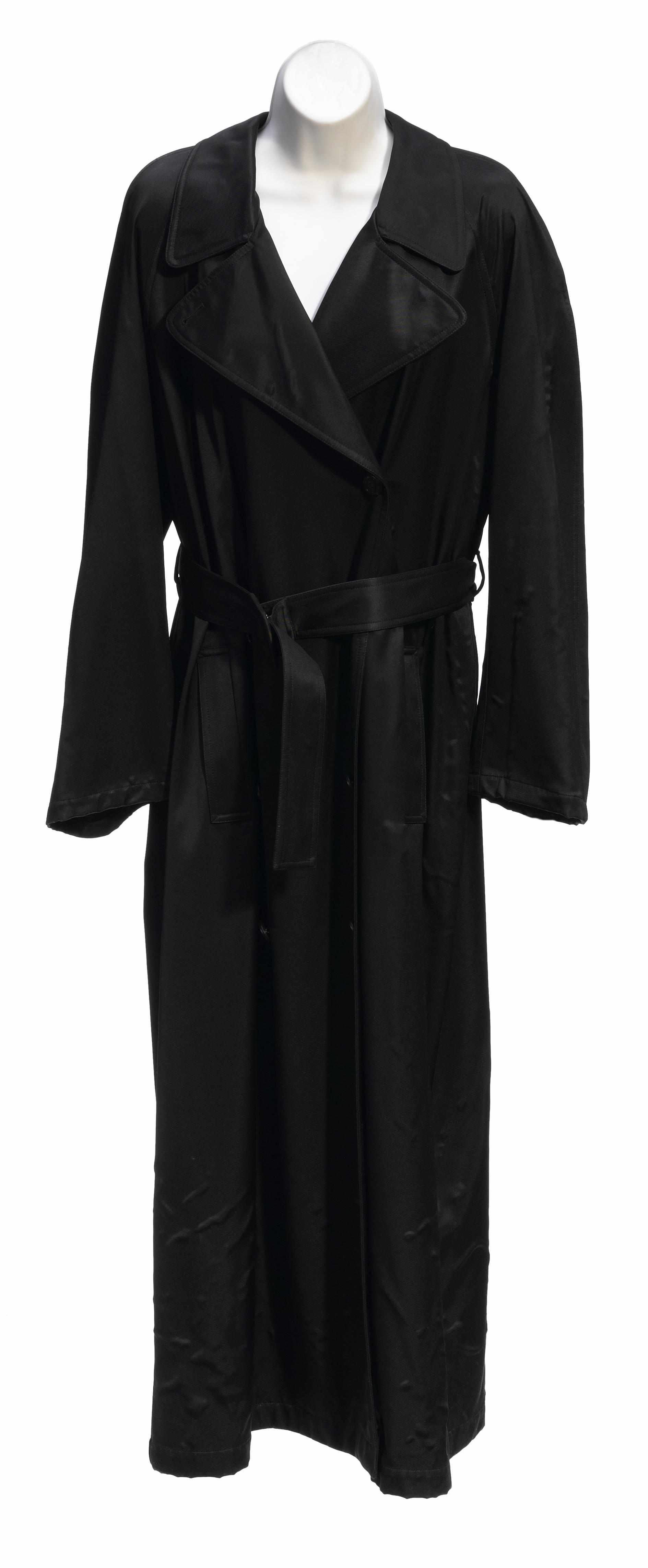 Appraisal: A Chanel black long trench coat size