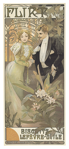 Appraisal: ALPHONSE MUCHA - FLIRT x inches x cm F Champenois