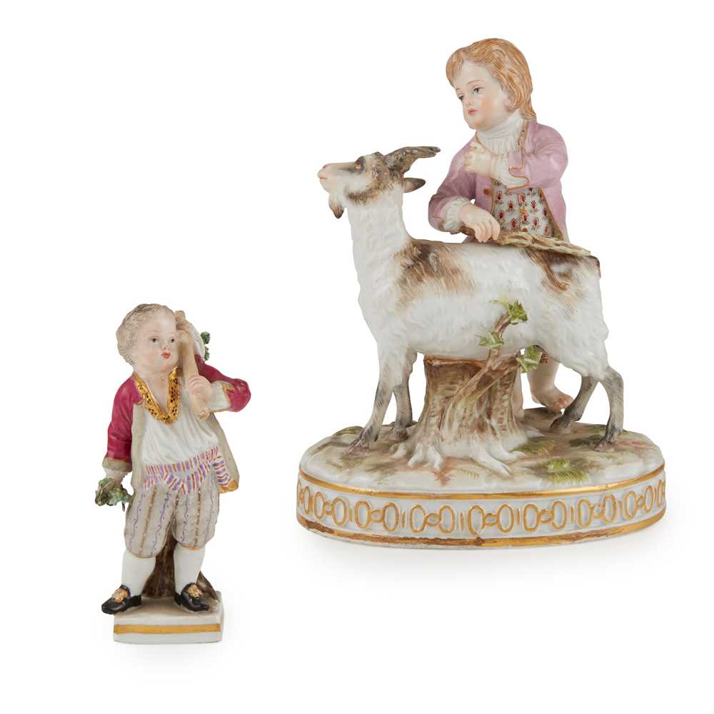 Appraisal: TWO MEISSEN PORCELAIN FIGURES SECOND HALF TH CENTURY comprising a