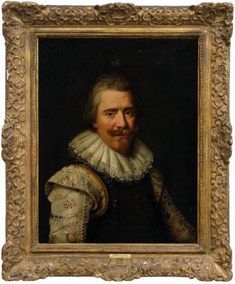 Appraisal: Painting circle of Moreelse portrait of a nobleman wearing a