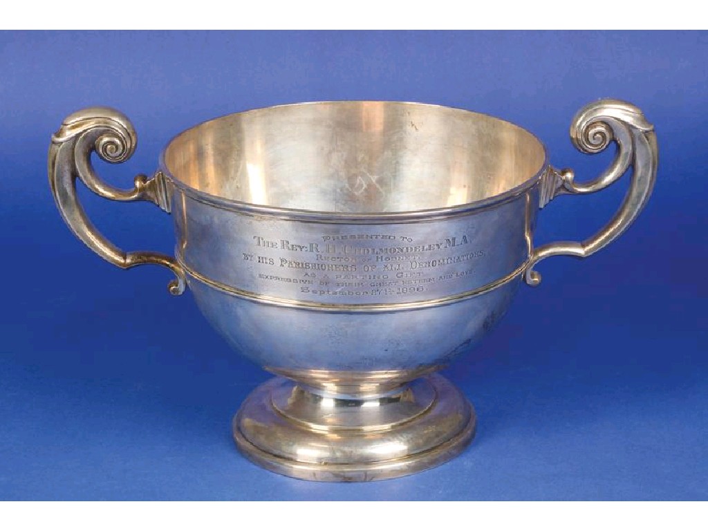 Appraisal: A TWO HANDLED PRESENTATION BOWL of circular tapering form with