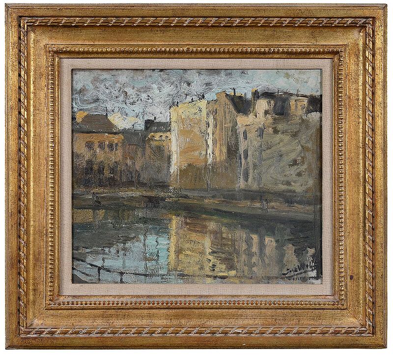 Appraisal: American impressionist Painting th century View of Town signed lower