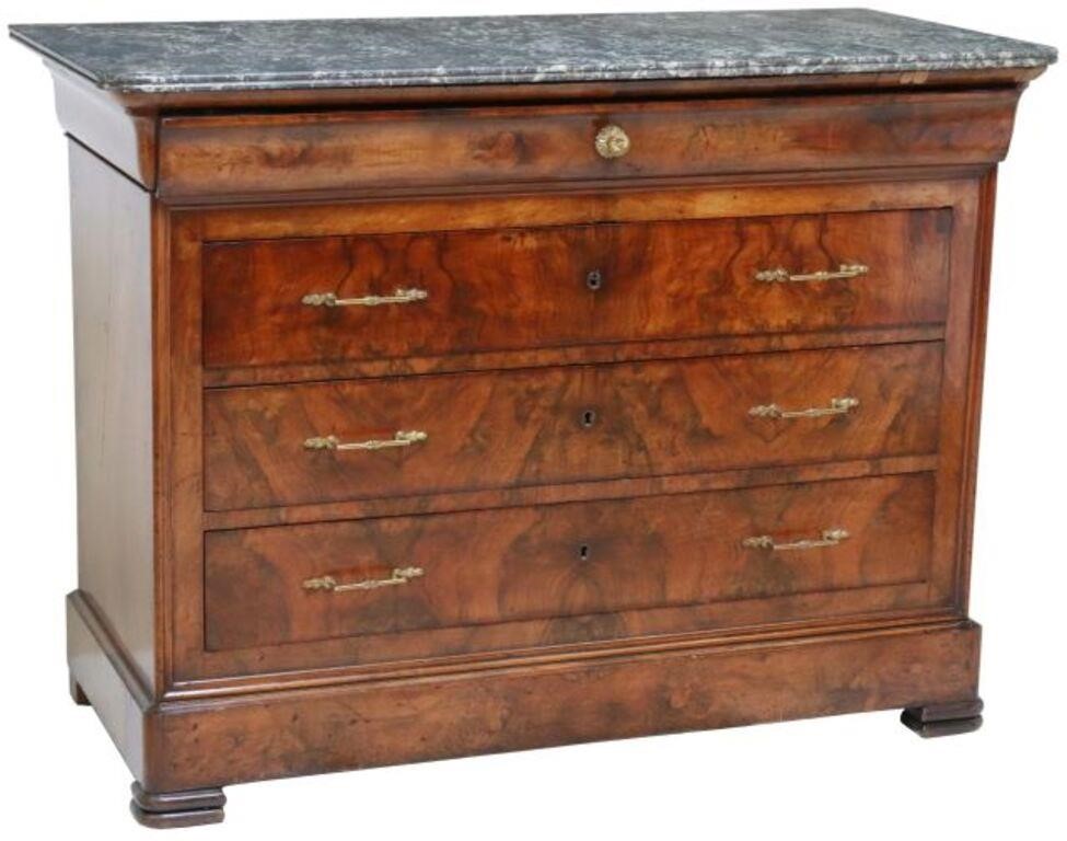 Appraisal: French Louis Philippe period burled walnut commode mid th c