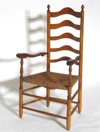 Appraisal: Ladder back hickory arm chair circa The five arched slats