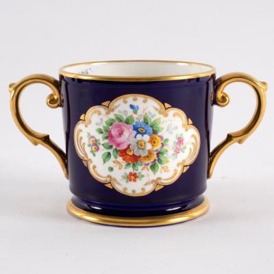 Appraisal: A Plant Tuscan China loving cup in dark blue glaze