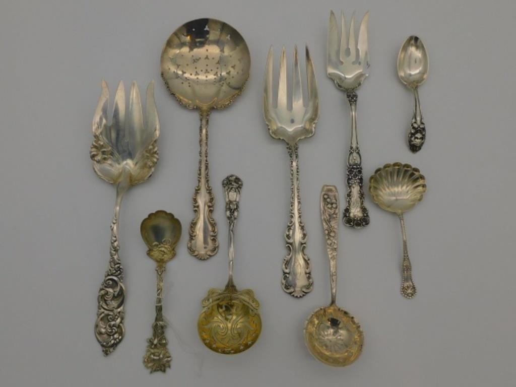 Appraisal: include Whiting pierced spoon with matching fork Louis XV pattern