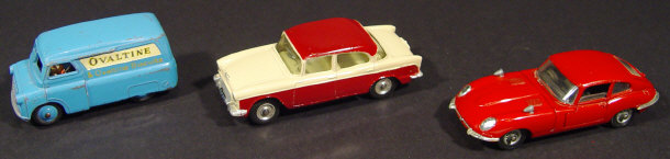 Appraisal: Three Dinky Toy vehicles Humber Hawk Corgi Toys Jaguar E-type