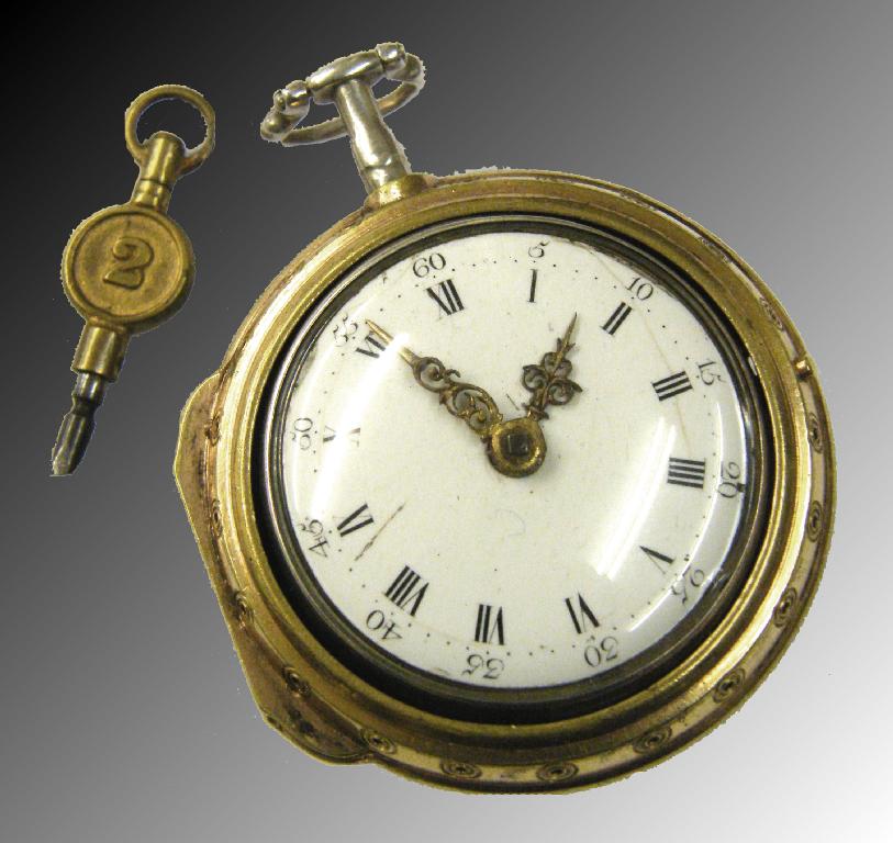 Appraisal: English th century silver fusee verge pair cased pocket watch