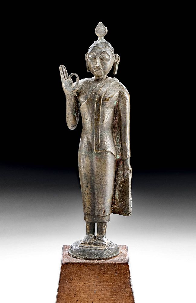 Appraisal: th C Indian Brass Standing Buddha South Asia India ca