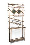 Appraisal: BAMBOO HALL STAND - Scorched Bamboo Hall Stand ca with