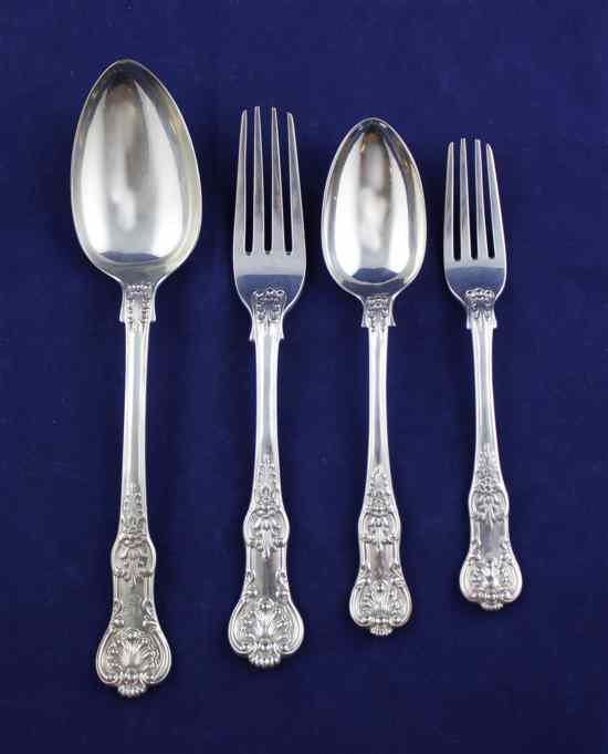 Appraisal: A matched part canteen of mainly Victorian silver Queens pattern