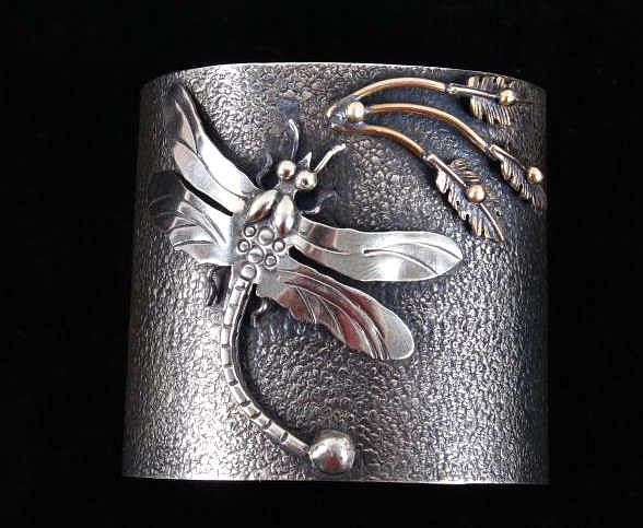 Appraisal: Armand American Horse Dragonfly Silver Bracelet Included in this lot