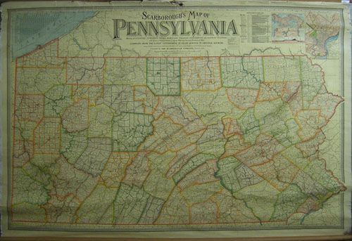 Appraisal: Scarborough's map of Pennsylvania together with a Piedmont cigarettes ad